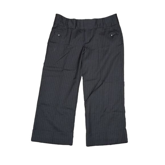 Old Navy Black Striped Low Waisted Mid-calf Dress Pants Size 4 - Picture 1 of 5